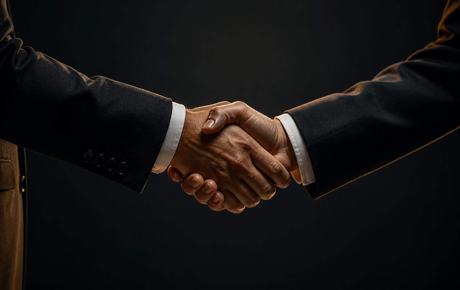 Two professionals shaking hands